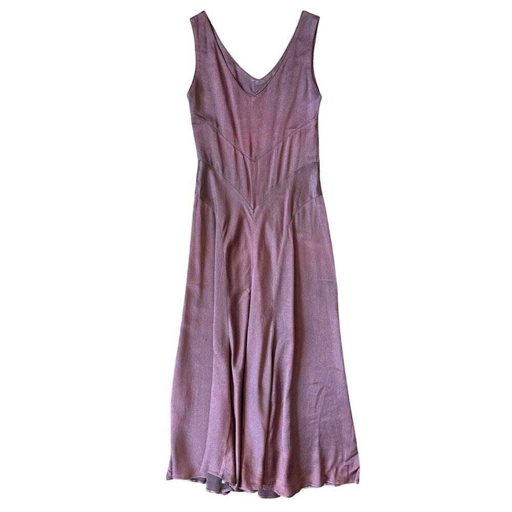 Vintage Eileen West Purple Midi Cocktail Dress Size XS XSmall - Picture 3 of 6